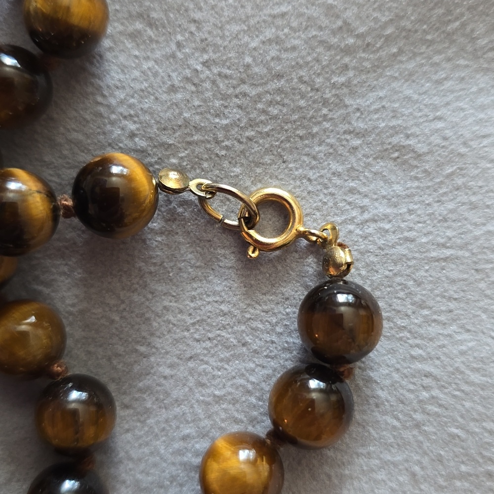 Genuine Hand-Knotted Tigers Eye Necklace - Picture 5 of 9